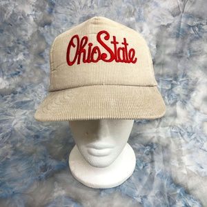 Vintage Script Ohio State Buckeyes Hat Grey Corduroy One Size